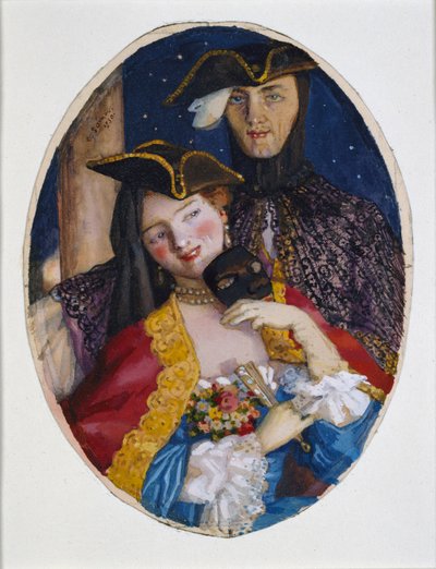 Coppia vestita per un carnevale veneziano, 1930 da Konstantin Somov