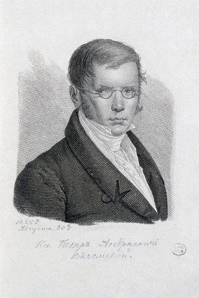 Ritratto del poeta principe Pëtr Andreevič Vjazemskij 1792-1878 da Konstantin Yakovlevich Afanasyev