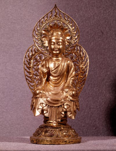 Arte coreana: statuetta di Buddha in oro. Periodo Silla, VIII-X secolo. Museo Nazionale della Corea da Korean School