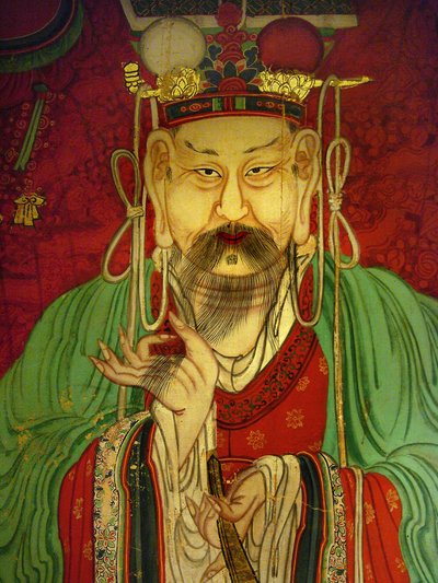Dettaglio, ritratto del Settimo Re (Sejo) da Korean School