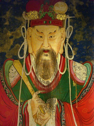 Dettaglio, ritratto del decimo re (Yeonsangun) da Korean School