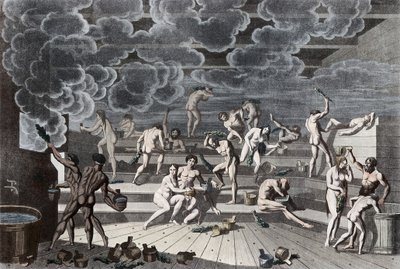 Una casa da bagno russa, 1811 da Korneev