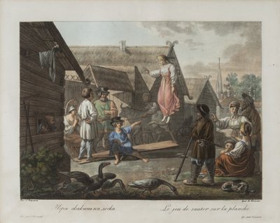 Gioco del salto su una tavola, ca 1812 da Korneev