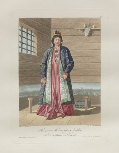Ragazza tartara. Da Les peuples de la Russie da Korneev