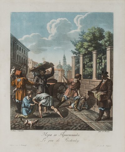 Il gioco del Pristenok, ca 1812 da Korneev