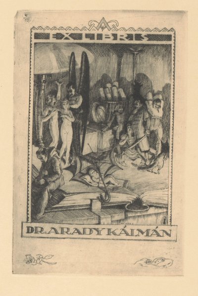 Ex libris di Arady Kálmán da Kornél Révész