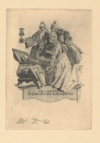 Ex libris di Sándor Turóczi da Kornél Révész