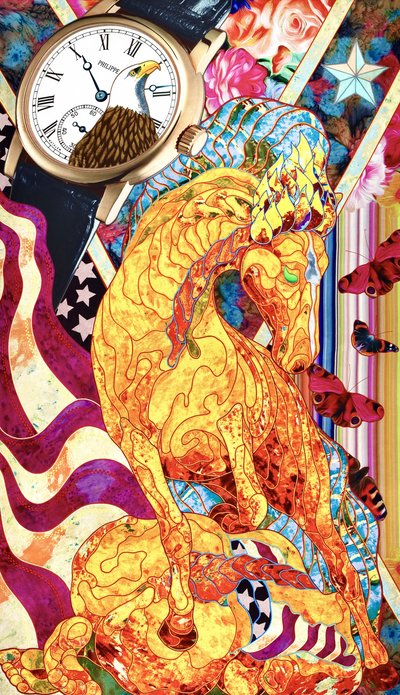 Collage patriottico con cavalli da Kostyantin Malginov