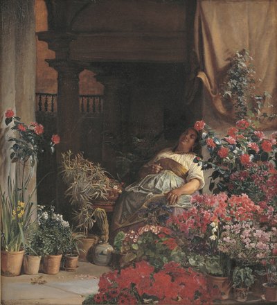 Una venditrice di fiori fiorentina da Kristian Zahrtmann