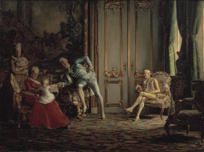 Interno del secolo scorso. Scena dalla corte di Cristiano VII da Kristian Zahrtmann