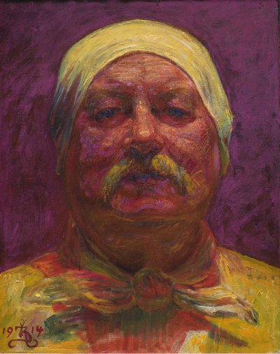 Autoritratto alla luce della lampada da Kristian Zahrtmann