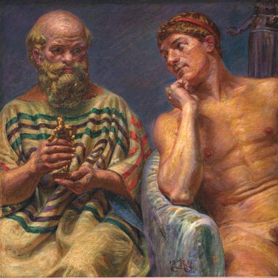 Socrate e Alcibiade da Kristian Zahrtmann