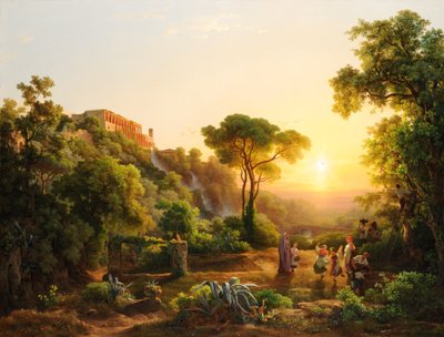 Paesaggio a Tivoli, con una scena dalla vendemmia da Károly Markó