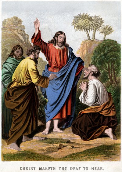 Cristo fa udire i sordi, 1860 da Kronheim and Co