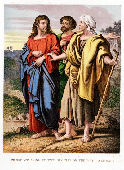 Cristo appare ai due discepoli sulla strada per Emmaus, c1860 da Kronheim and Co