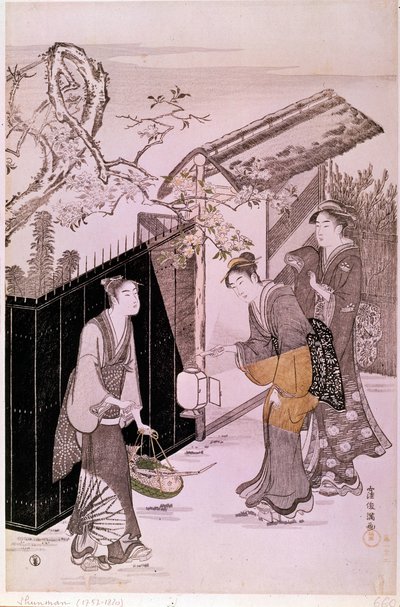 Ritorno dalla serata poetica in primavera (stampa giapponese) di Shunman Kubo (1757-1820). Parigi, Museo Guimet, Museo Nazionale delle Arti Asiatiche da Kubo Shumman