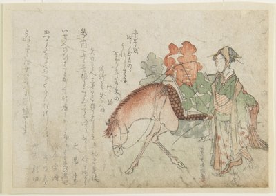 Donna con un cavallo da soma, fine XVIII-inizio XIX secolo da Kubo Shunman