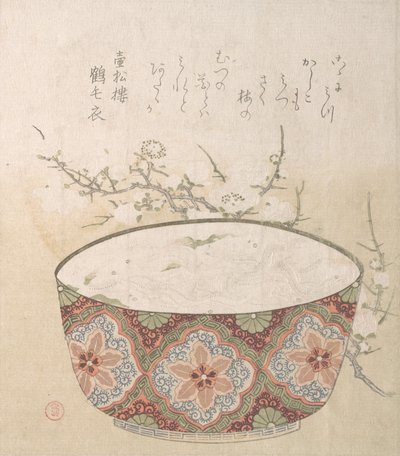 Ciotola con bianchetti e fiori di pruno da Kubo Shunman
