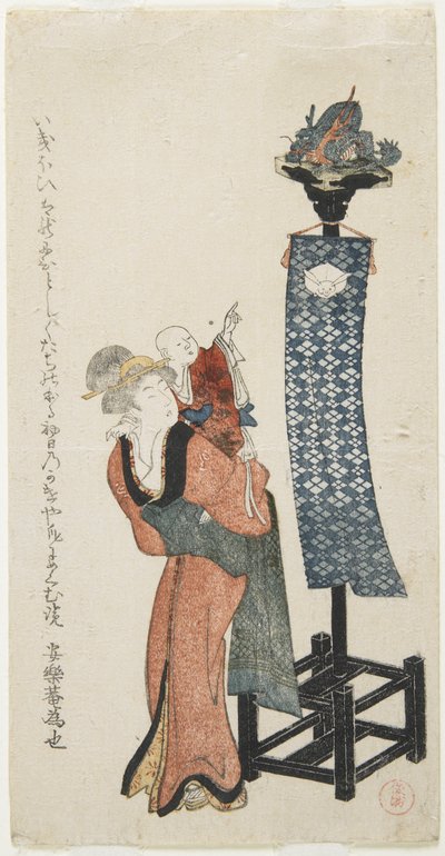 Madre con bambino che indica, fine XVIII-inizio XIX secolo da Kubo Shunman