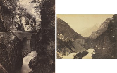 Strada per Eaux-Chaudes, Pirenei (recto); Eaux-Chaudes, Pirenei (verso) da Kubo Shunman