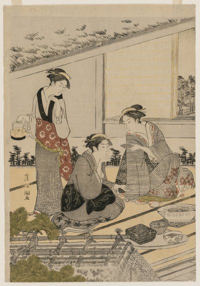 Donne in una casa da tè da Kubo Shunman