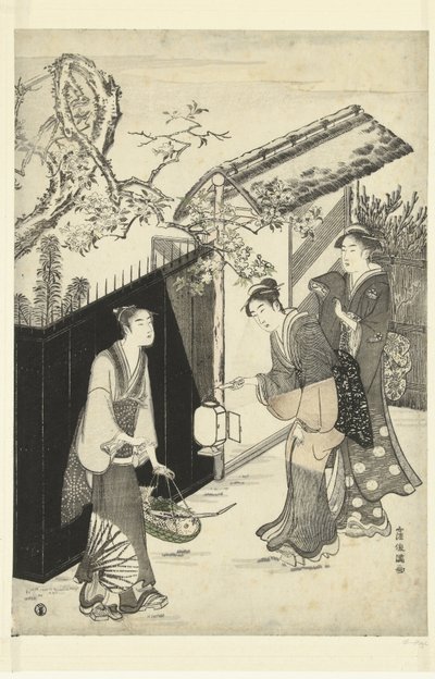 La casa del poeta kyoka di notte da Kubota Shunman