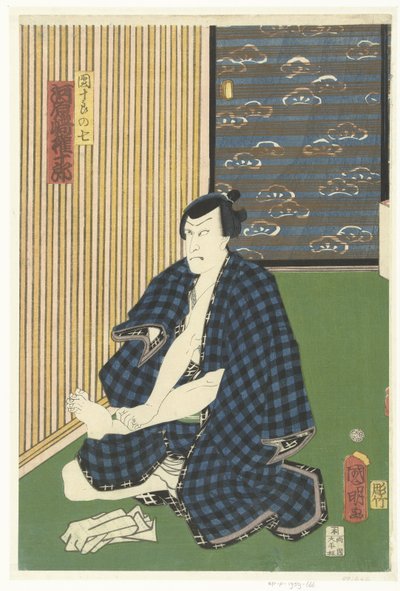 Kawarasaki Gonjuro come Ichikawa Danjuro VII da Kuniaki (II) , Utagawa