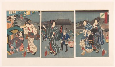 Festival del tempio da Kunisada (II) , Utagawa