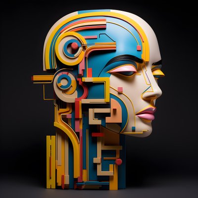 Una scultura 3D di un bellissimo volto umano 3 da Kurt Heppke