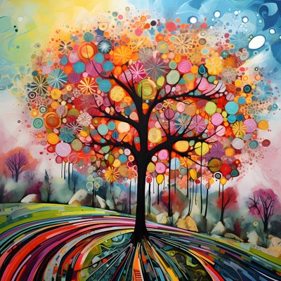 Albero nel giardino fiorito 4 da Kurt Heppke