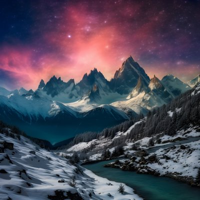 le cime innevate delle Alpi brillano come un arcobaleno nella notte 3 da Kurt Heppke
