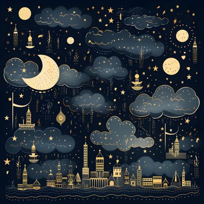 Questa è una raccolta di illustrazioni fantasy isolate degli elementi del cielo 2 da Kurt Heppke
