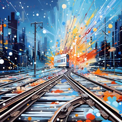 Un dipinto astratto pieno di fantasia, fotografia ferroviaria 1 da Kurt Heppke
