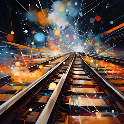 Un dipinto astratto pieno di fantasia, fotografia ferroviaria 2 da Kurt Heppke