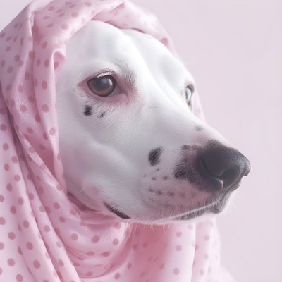 Affascinante primo piano di un maiale rosa con macchie dalmata su sfondo bianco 4 da Kurt Heppke