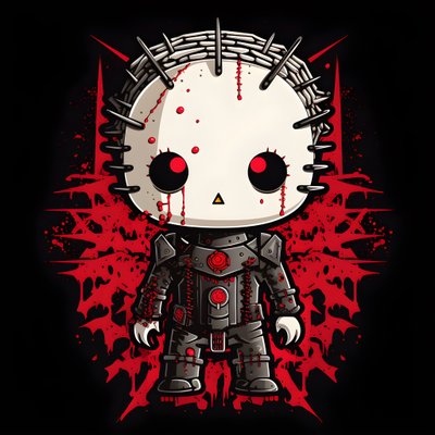 Hello Kitty come Pinhead design per maglietta 2 da Kurt Heppke