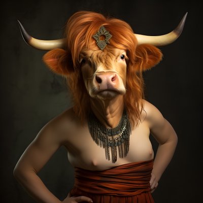 Mucca delle Highlands come Marilyn Monroe 1 da Kurt Heppke
