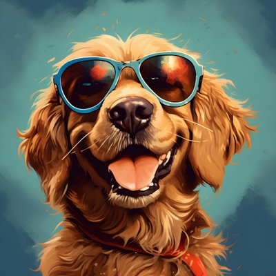 Cane, cartone animato, occhiali da sole da Kurt Heppke