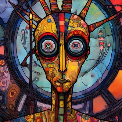 Carnevale Cajun Mutante della Palude Sci-Fi Droide, nello stile artistico di Tim Burton e Beksinski 4 da Kurt Heppke