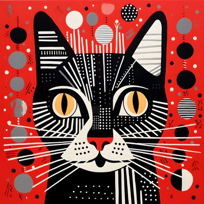 Gatto a strisce nere e rosse 1 da Kurt Heppke