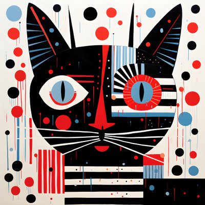 Gatto a strisce nere e rosse 2 da Kurt Heppke