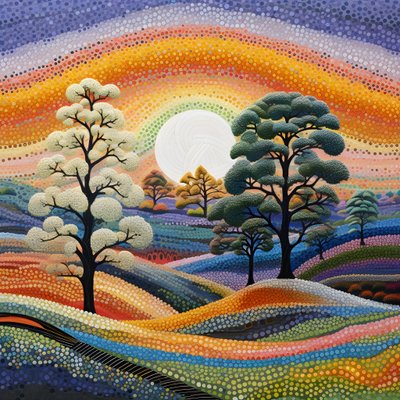 paesaggio con alberi e colline 2 da Kurt Heppke