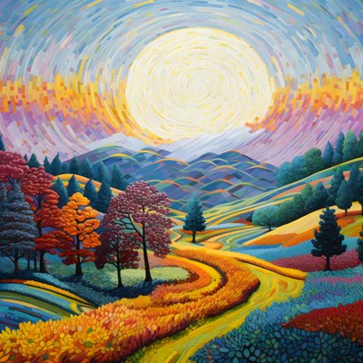 paesaggio con alberi e colline 3 da Kurt Heppke
