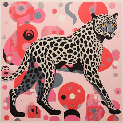 Leopardo con vortici e fiocchi 4 da Kurt Heppke