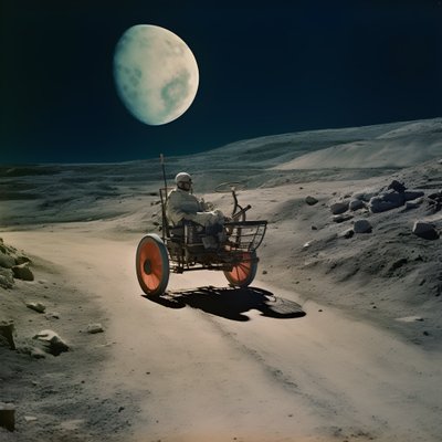 Scarabeo lunare, paesaggio lunare con crateri 2 da Kurt Heppke