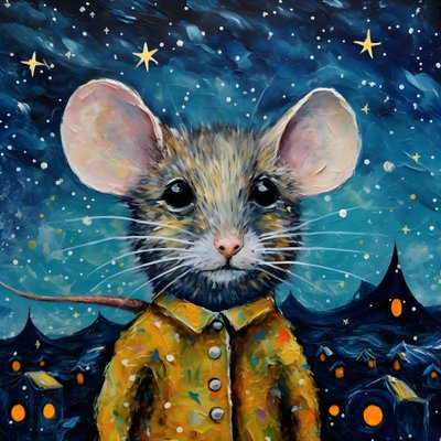 Ritratto del topo animale Notte stellata 1 da Kurt Heppke
