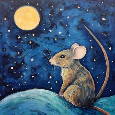 Ritratto del topo animale Notte stellata 2 da Kurt Heppke