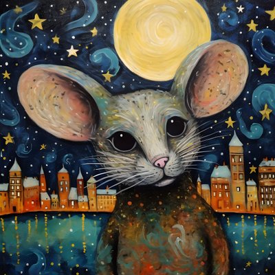 Ritratto del topo animale Notte stellata 3 da Kurt Heppke