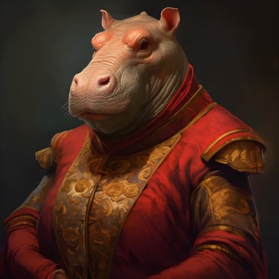 Ritratto di un vecchio ippopotamo femmina repubblicano 3 da Kurt Heppke