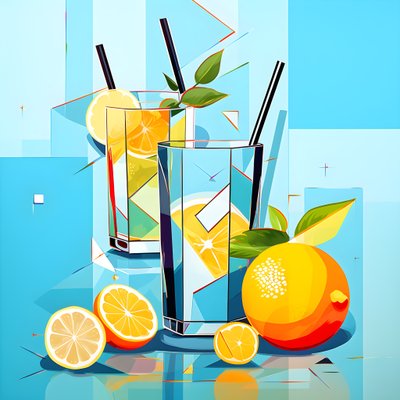 Poster di limoni, cocktail con limoni, menta 2 da Kurt Heppke
